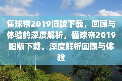 懂球帝2019旧版下载，回顾与体验的深度解析，懂球帝2019旧版下载，深度解析回顾与体验