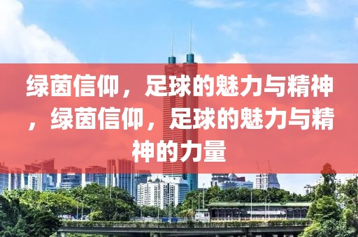 绿茵信仰，足球的魅力与精神，绿茵信仰，足球的魅力与精神的力量