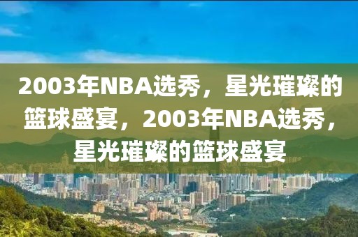 2003年NBA选秀，星光璀璨的篮球盛宴，2003年NBA选秀，星光璀璨的篮球盛宴