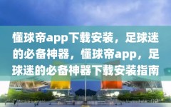 懂球帝app下载安装，足球迷的必备神器，懂球帝app，足球迷的必备神器下载安装指南