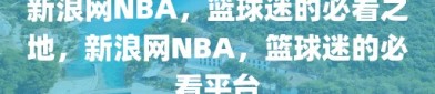 新浪网NBA，篮球迷的必看之地，新浪网NBA，篮球迷的必看平台