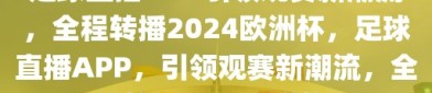 足球直播APP引领观赛新潮流，全程转播2024欧洲杯，足球直播APP，引领观赛新潮流，全程转播2024欧洲杯