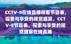 CCTV-8在线直播观看节目表，探索与享受的视觉盛宴，CCTV-8节目表，探索与享受的视觉盛宴在线直播