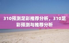 310预测足彩推荐分析，310足彩预测与推荐分析