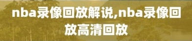 nba录像回放解说,nba录像回放高清回放