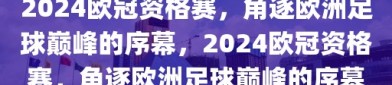 2024欧冠资格赛，角逐欧洲足球巅峰的序幕，2024欧冠资格赛，角逐欧洲足球巅峰的序幕