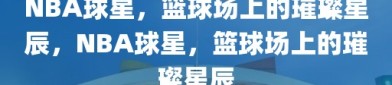 NBA球星，篮球场上的璀璨星辰，NBA球星，篮球场上的璀璨星辰