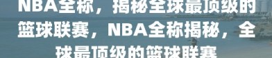 NBA全称，揭秘全球最顶级的篮球联赛，NBA全称揭秘，全球最顶级的篮球联赛