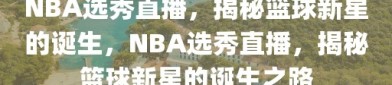 NBA选秀直播，揭秘篮球新星的诞生，NBA选秀直播，揭秘篮球新星的诞生之路