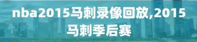 nba2015马刺录像回放,2015马刺季后赛