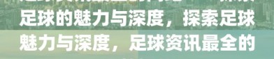 足球资讯最全的网站——探索足球的魅力与深度，探索足球魅力与深度，足球资讯最全的网站推荐