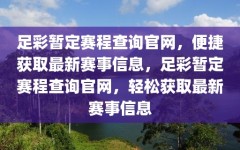 足彩暂定赛程查询官网，便捷获取最新赛事信息，足彩暂定赛程查询官网，轻松获取最新赛事信息