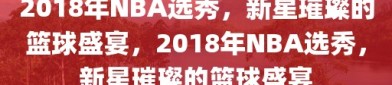 2018年NBA选秀，新星璀璨的篮球盛宴，2018年NBA选秀，新星璀璨的篮球盛宴