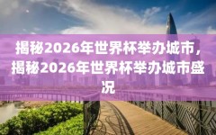 揭秘2026年世界杯举办城市，揭秘2026年世界杯举办城市盛况