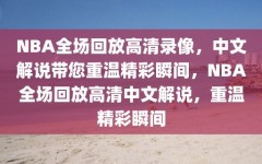 NBA全场回放高清录像，中文解说带您重温精彩瞬间，NBA全场回放高清中文解说，重温精彩瞬间