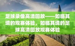 足球录像高清回放——如临其境的观赛体验，如临其境的足球高清回放观赛体验