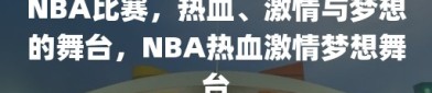 NBA比赛，热血、激情与梦想的舞台，NBA热血激情梦想舞台