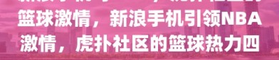 新浪手机与NBA，虎扑社区的篮球激情，新浪手机引领NBA激情，虎扑社区的篮球热力四溢