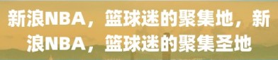 新浪NBA，篮球迷的聚集地，新浪NBA，篮球迷的聚集圣地