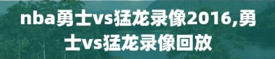 nba勇士vs猛龙录像2016,勇士vs猛龙录像回放